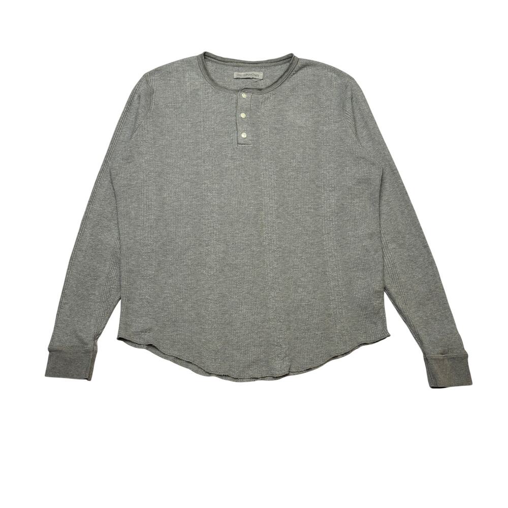 Outerknown Arroyo Thermal Henley Shirt Waffle Knit Organic Cotton Men's Medium
